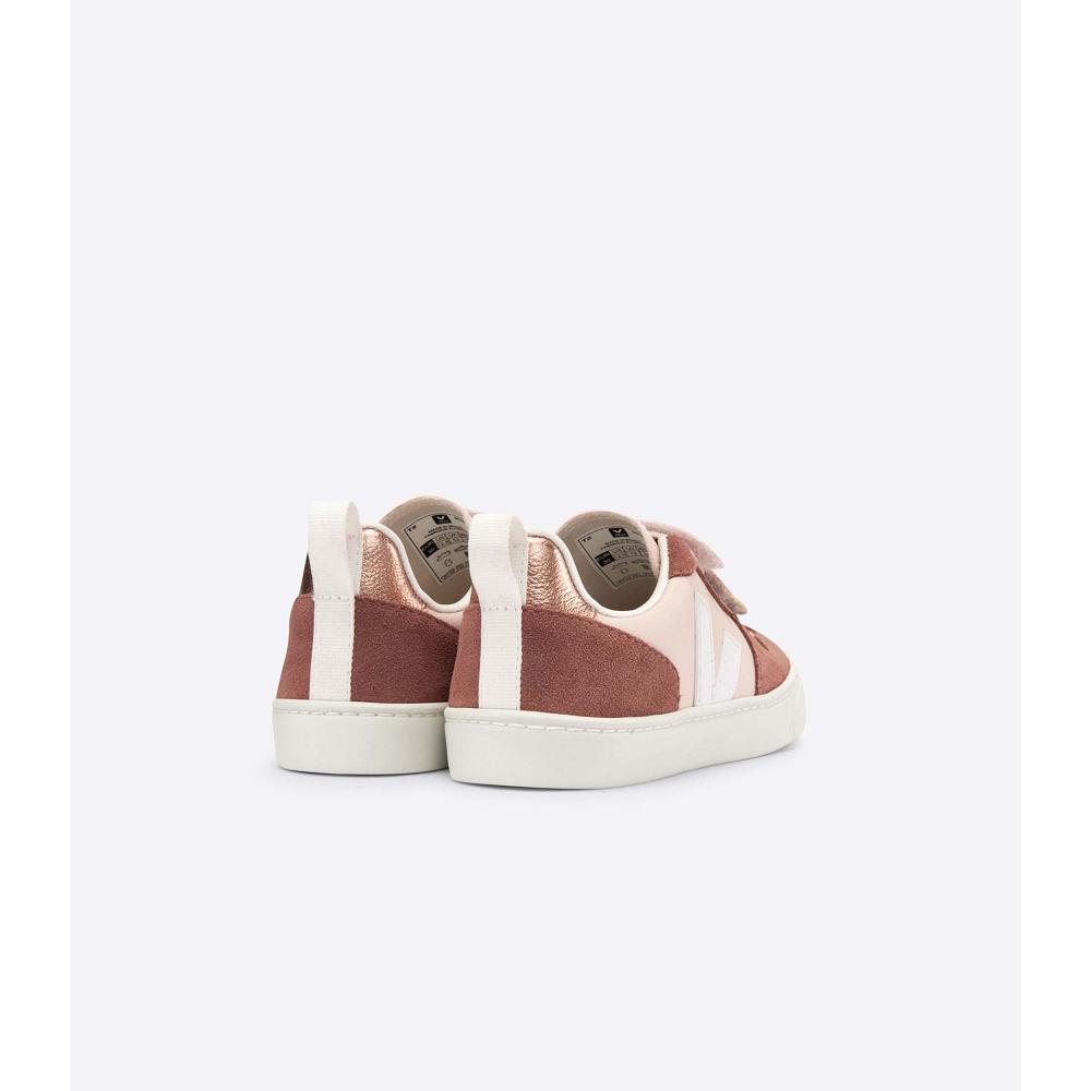 Veja V-10 CHROMEFREE Kids' Shoes Pink | NZ 740QMA